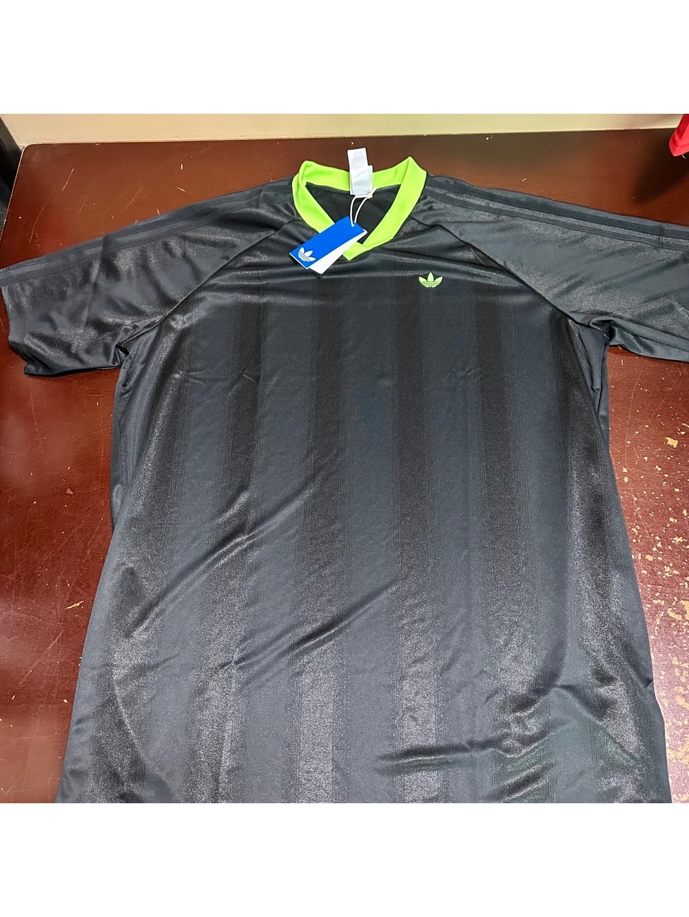 Adidas Women Size Large  Jacquard Dress Black Signal Green Oversized NWT KB8152